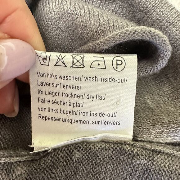 Princess Goes Hollywood Gray Long Sleeve V Neck Cotton/Cashmere Cardigan Sz 8/38 - Picture 8 of 12